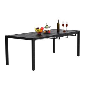 MEOOEM Patio Dining Table Extendable Dining Table 47"- 79" Adjustable Indoor Outdoor Furniture Rectangle Table for 4-8 Person Outdoor Metal Steel