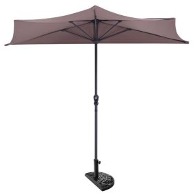 9 Feet Patio Bistro Half Round Umbrella without Weight Base