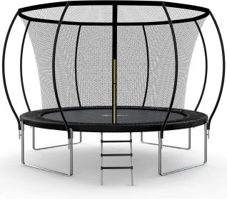 Simple Deluxe Recreational Trampoline with Enclosure Net 14FT Wind Stakes- Outdoor Trampoline for Kids and Adults Family Happy Time