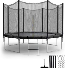 Simple Deluxe Trampoline for Kids with Safety Enclosure Net Wind Stakes 12FT Simple Deluxe 400LBS Weight Capacity Outdoor Backyards Trampolines w