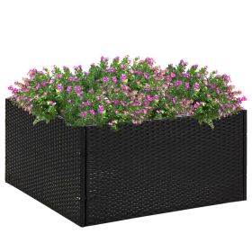 Garden Planter Black 31.5"x31.5"x15.7" Poly Rattan