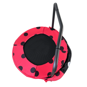 XTP003 Assembled children's trampoline happy expression outdoor and indoor dual-use ladybug black and red foldable iron tube for kids age 3 - 7