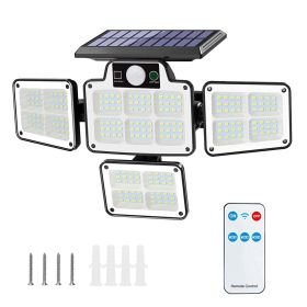 216 LEDs Solar Outdoor Light Motion Sensor Security Flood Lamp Wall Wireless Solar Lamp with 3 Adjustable Heads IP65 Waterproof for Garden Patio