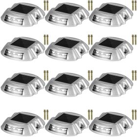 VEVOR Driveway Lights 12-Pack Solar Driveway Lights Bright White with Screws Solar Deck Lights Outdoor Waterproof Wireless Dock Lights 6 LEDs for