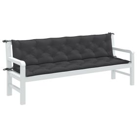 Garden Bench Cushions 2 pcs Melange Anthracite 78.7"x19.7"x2.8" Fabric