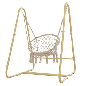 Swing Chair Handmade Macrame Swing Hammock Chair with Stand