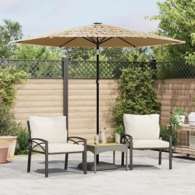 Garden Parasol with Steel Pole Brown 105.5"x105.5"x89"