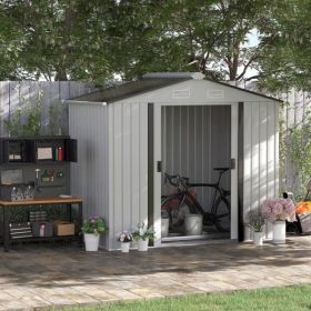 Steel Storage Shed Garden Tool house 7' x 4' White-AS