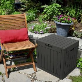 31 Gallons Square Plastic Deck Box, Dark Brown