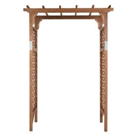 152*60*215cm Beautiful And Practical Flat-Topped Wooden Arch Garden Arch Dark Brown