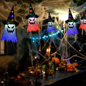 Halloween Ghost Witch Hat Hanging Light Lantern 11.6ft Outdoor String Decorative