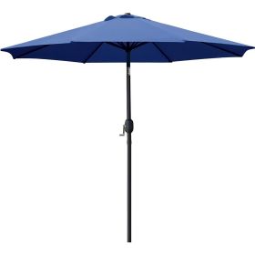 9 ft. Aluminum Market Crank and Tilt Patio Umbrella- Blue