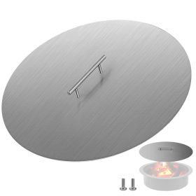 VEVOR Fire Pit Lid Round 20 Inch Fire Pit Ring Lid 1.5 mm Thick 304 Stainless Steel Fire Pit Burner Cover for Round Patio Fire Pit