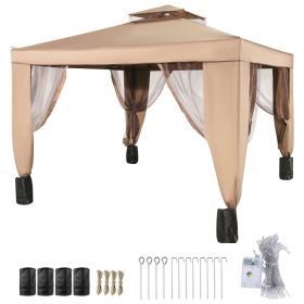 VEVOR Outdoor Canopy Gazebo Tent, Portable Canopy Shelter with 10'x10' Large Shade Space for Party, Backyard, Patio Lawn and Garden, 4 Sandbags