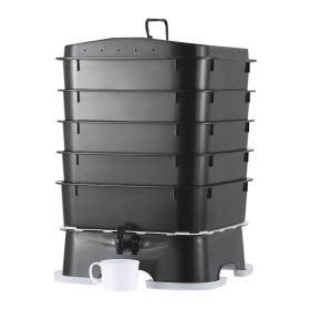 VEVOR 5-Tray Worm Composter, 50 L Worm Compost Bin Outdoor and Indoor, Sustainable Design Worm Farm Kit, for Recycling Food Waste, Worm Castings