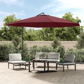 Cantilever Garden Parasol with Aluminum Pole 137.8" Bordeaux Red