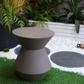 Decorative Garden Stool, 17.75" H Modern Heavy Duty Patio Sturdy Faux Terrazzo Accent Table Side Table Plant Table for Indoor Outdoor, Faux White