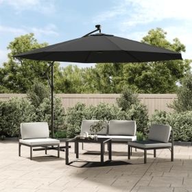 Cantilever Garden Parasol with LED Lights and Metal Pole 137.8" Anthracite