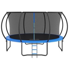 VEVOR 14FT Trampoline, 450 lbs Trampoline with Enclosure Net, Ladder, and Curved Pole, Heavy Duty Trampoline with Jumping Mat and Spring Cover Padding