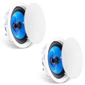 VEVOR 2 PCs 8 Inch in Ceiling Speakers, 50-Watts, Flush Mount Ceiling & in-Wall Speakers System with 8Œ©Impedance 89dB Sensitivity