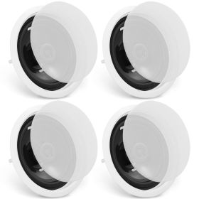 VEVOR 4 PCs 6.5'' Bluetooth in Ceiling Speakers, 150W, Flush Mount Ceiling & in-Wall Speaker System with 8Œ©Impedance 89dB Sensitivity