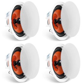 VEVOR 4 PCs 8 Inch in Ceiling Speakers, 100-Watts, Flush Mount Ceiling & in-Wall Speakers System with 8Œ©Impedance 89dB Sensitivity