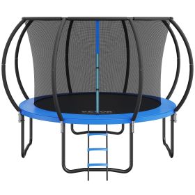 VEVOR 10FT Trampoline, 330 lbs Trampoline with Enclosure Net, Ladder, and Curved Pole, Heavy Duty Trampoline with Jumping Mat and Spring Cover Padding