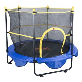 VEVOR 5FT Trampoline for Kids, 60" Indoor Outdoor Trampoline with Safety Enclosure Net, Basketball Hoop and Ocean Balls