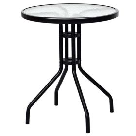 3 Pieces Bistro Patio Garden Furniture Set of Round Table and Folding Chairs