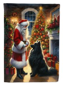 Belgian Sheepdog and Santa Claus Garden Flag Mailbox Flag Decorative Yard Flag Banner Outside Patio Artwork Yard Flower Beds, Garden Size, Multic