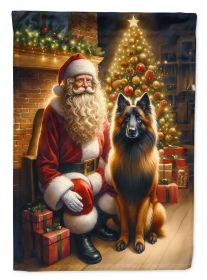 Belgian Tervuren and Santa Claus Garden Flag Mailbox Flag Decorative Yard Flag Banner Outside Patio Artwork Yard Flower Beds, Garden Size, Multic