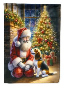 Beagle and Santa Claus Garden Flag Mailbox Flag Decorative Yard Flag Banner Outside Patio Artwork Yard Flower Beds, Garden Size, Multicolor