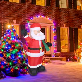 6.4ft Inflatable Christmas Giant Santa Claus Blow up Light up Santa Claus with LED Lights Gift Bag IPX4 Waterproof Christmas Outdoor Yard Lawn Holiday