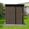 Metal garden sheds 5ft√ó4ft outdoor storage sheds Brown + Black