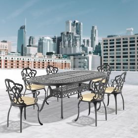 (Cushions In Random Colors)7-Piece Set Of Cast Aluminum Patio Furniture With Cushions(=OLD ITEM CODE W1710S00107)