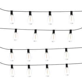 50FT LED Outdoor String Patio Lights Waterproof 15 S14 Shatterproof Bulbs