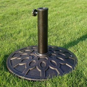 Round outdoor umbrella base, 20 lb heavy duty base, beautiful decorative pattern, suitable for 94.5 "-126" parasol, adjustable aperture 1.5 "-1.7" cm