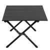 Folding Camping Table Portable Picnic Table, Lightweight Roll up Side Table Outdoor Camp Table for Travel Hiking Backyard BBQ Party, 34x24 in, Black