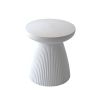 Decorative Garden End Table, 20.3" H Modern Heavy Duty Patio Sturdy Faux Terrazzo Accent Table Side Table Plant Table for Indoor Outdoor, Faux White