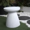 Decorative Garden End Table, 20.3" H Modern Heavy Duty Patio Sturdy Faux Terrazzo Accent Table Side Table Plant Table for Indoor Outdoor, Faux White