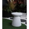 Decorative Garden End Table, 20.3" H Modern Heavy Duty Patio Sturdy Faux Terrazzo Accent Table Side Table Plant Table for Indoor Outdoor, Faux White