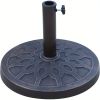 Round outdoor umbrella base, 20 lb heavy duty base, beautiful decorative pattern, suitable for 94.5 "-126" parasol, adjustable aperture 1.5 "-1.7" cm