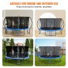 VEVOR 14FT Trampoline, 450 lbs Trampoline with Enclosure Net, Ladder, and Curved Pole, Heavy Duty Trampoline with Jumping Mat and Spring Cover Padding