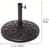 Round outdoor umbrella base, 20 lb heavy duty base, beautiful decorative pattern, suitable for 94.5 "-126" parasol, adjustable aperture 1.5 "-1.7" cm