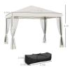 3X3M Pop Up Canopy Party Tent with Netting, Instant Gazebo Ez up Screen House Room with Carry Bag Height Adjustable-AS