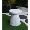 Decorative Garden End Table, 20.3" H Modern Heavy Duty Patio Sturdy Faux Terrazzo Accent Table Side Table Plant Table for Indoor Outdoor, Faux White