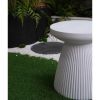 Decorative Garden End Table, 20.3" H Modern Heavy Duty Patio Sturdy Faux Terrazzo Accent Table Side Table Plant Table for Indoor Outdoor, Faux White