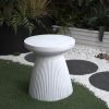 Decorative Garden End Table, 20.3" H Modern Heavy Duty Patio Sturdy Faux Terrazzo Accent Table Side Table Plant Table for Indoor Outdoor, Faux White