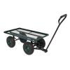 86*46*97cm Garden Iron Wood Four Wheel Square Garden Wagon Green RT