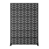 Brick-shaped Black Arched Metal Outdoor Privacy Screen Freestanding Outdoor Divider Decorative Privacy Fence Screen Set for Deck Patio Balcony Garden